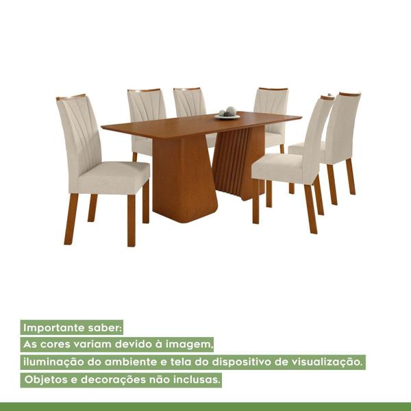 Imagem de Conjunto Mesa 170cm Tampo Mdf no Glass Luxor e 6 Cadeiras Apogeu Frassino