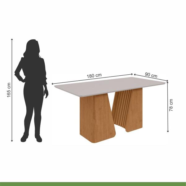 Imagem de Conjunto Mesa 180cm Luxor com Vidro e 6 Cadeiras Atla