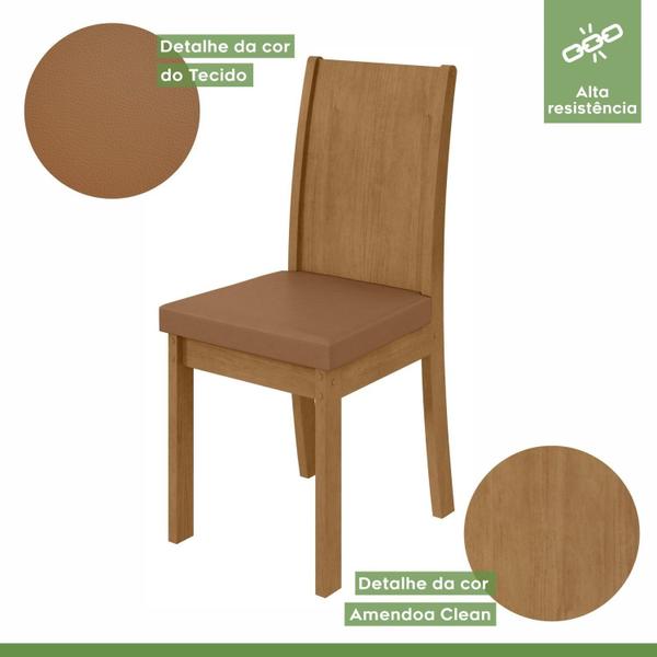 Imagem de Conjunto Mesa 180x90cm Tampo MDF 6 Cadeiras Athenas Móveis Lopas