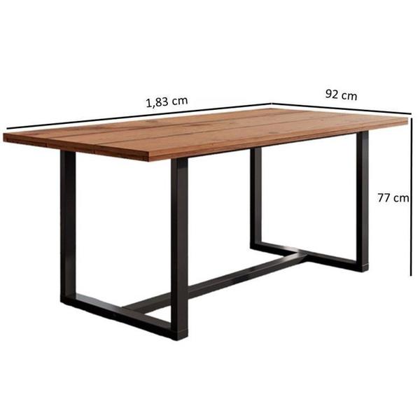 Imagem de Conjunto Mesa 183 Cm Rústica 4 Cadeiras Brenda Industrial Espresso Móveis