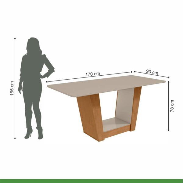 Imagem de Conjunto Mesa Apogeu 170cm Tampo MDF 6 Cadeiras Apogeu