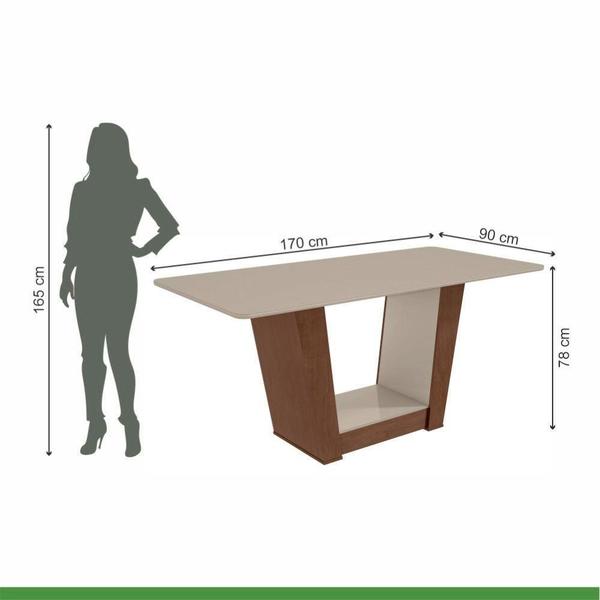 Imagem de Conjunto Mesa Apogeu 170cm Tampo Mdf/vidro 6 Cadeiras