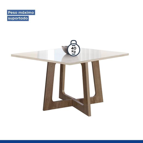 Imagem de Conjunto Mesa Arizona 100cm com 4 Cadeiras Canela Tampo Slim Plus com Vidro