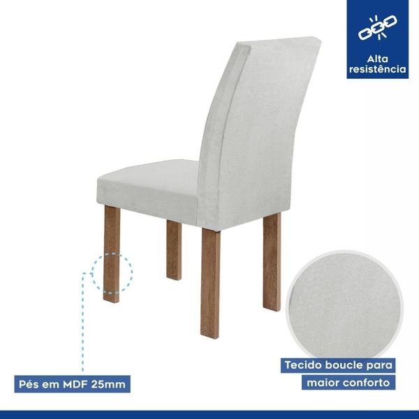 Imagem de Conjunto Mesa Arizona 120cm com 4 Cadeiras Canela Tampo Smart Plus com Vidro