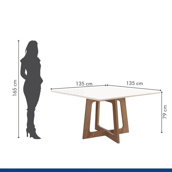 Imagem de Conjunto Mesa Arizona 135cm com 8 Cadeiras Arizona Tampo Slim Plus com Vidro