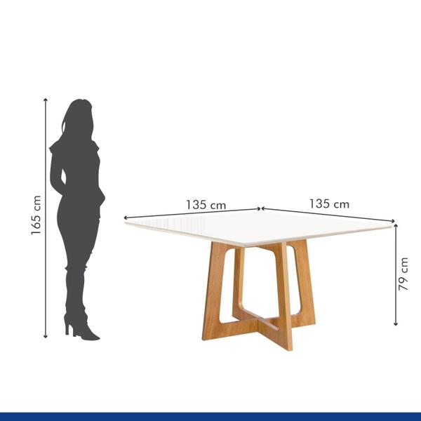 Imagem de Conjunto Mesa Arizona 135cm com 8 Cadeiras Canela Tampo Slim Plus com Vidro