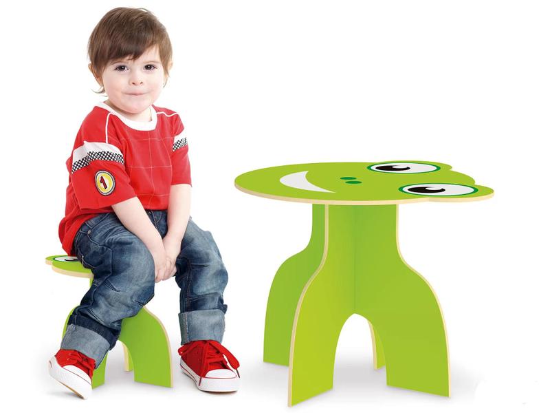 Imagem de Conjunto mesa + banco animalkids do sapo madeira