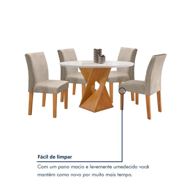 Imagem de Conjunto Mesa Barcelona 100cmx100cm 4 Cadeiras Espanha Tampo Slim Plus Redondo Vidro Yescasa