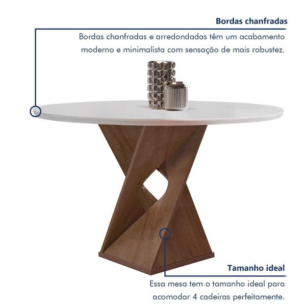 Imagem de Conjunto Mesa Barcelona 100cmx100cm 4 Cadeiras Espanha Tampo Slim Plus Redondo Yescasa