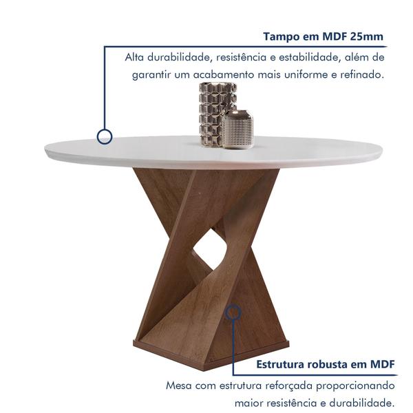 Imagem de Conjunto Mesa Barcelona 100cmx100cm 4 Cadeiras Espanha Tampo Slim Plus Redondo Yescasa