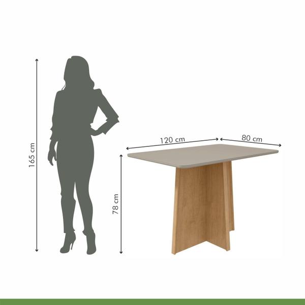 Imagem de Conjunto Mesa Celebrare 120cm Tampo MDF/Vidro 4 Cadeiras Athenas