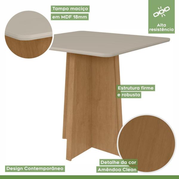 Imagem de Conjunto Mesa Celebrare 90cm Tampo MDF 4 Cadeiras Athenas