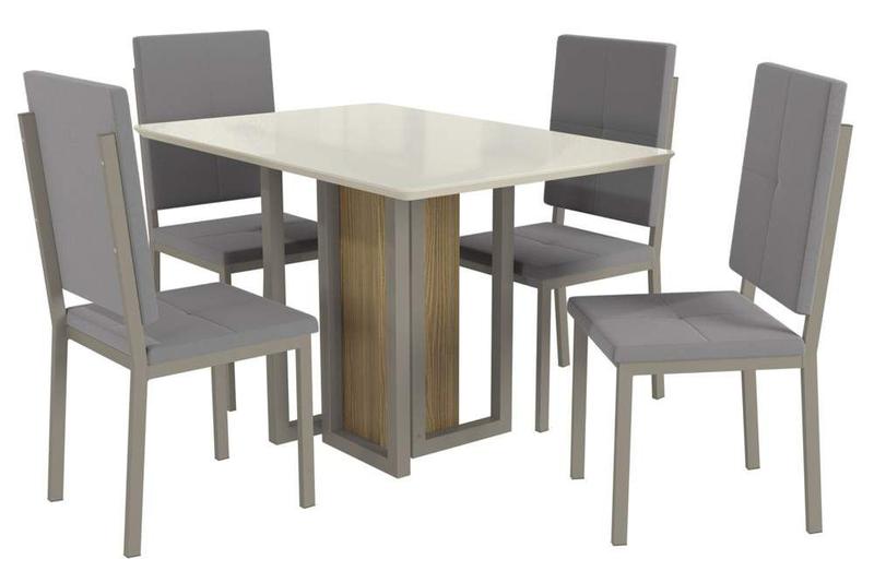 Imagem de Conjunto Mesa com 4 Cadeiras CMC898NK Linha Crome Combos Kappesberg Crome