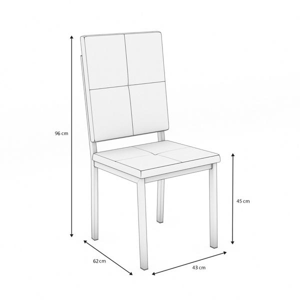 Imagem de Conjunto Mesa com 4 Cadeiras CMC898NK Linha Crome Combos Kappesberg Crome