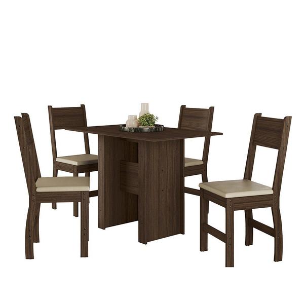 Conjunto Mesa Com 4 Cadeiras Milano - Poliman Móveis Imagem de Conjunto Mesa Com 4 Cadeiras Milano