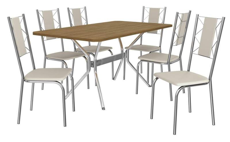 Imagem de Conjunto Mesa com 6 Cadeiras CMC822CR Linha Crome Combos Kappesberg Crome