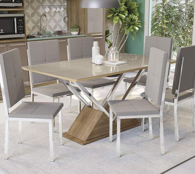 Imagem de Conjunto Mesa com 6 Cadeiras CMC860CR Linha Crome Combos Kappesberg Crome