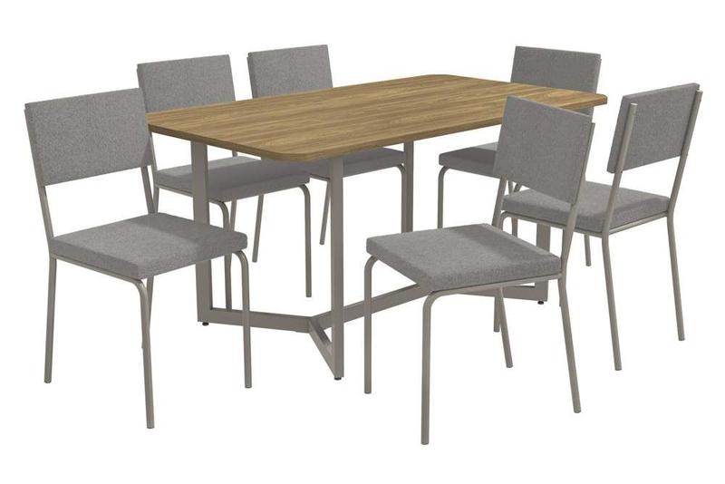 Imagem de Conjunto Mesa com 6 Cadeiras CMC896NK Linha Crome Combos Kappesberg Crome