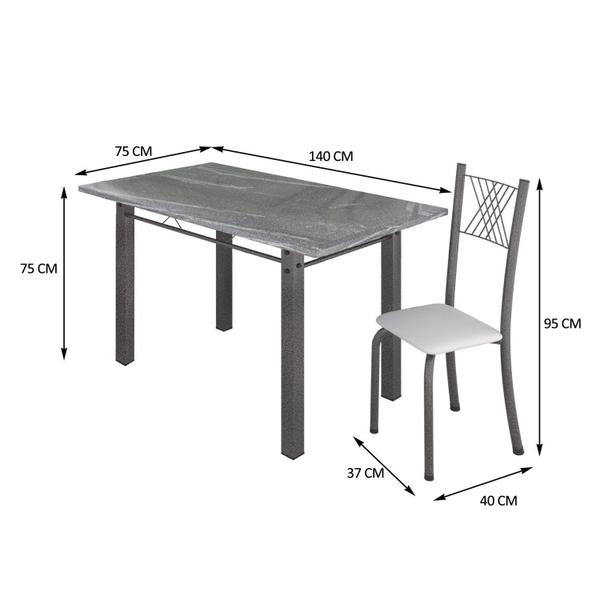 Imagem de Conjunto Mesa com 6 Cadeiras Tampo de Granito TopázioSaraYescasa