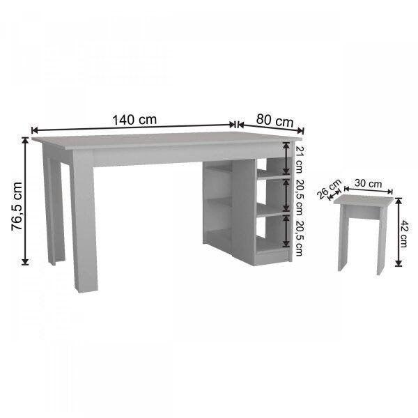 Imagem de Conjunto Mesa com Nichos e 4 Bancos