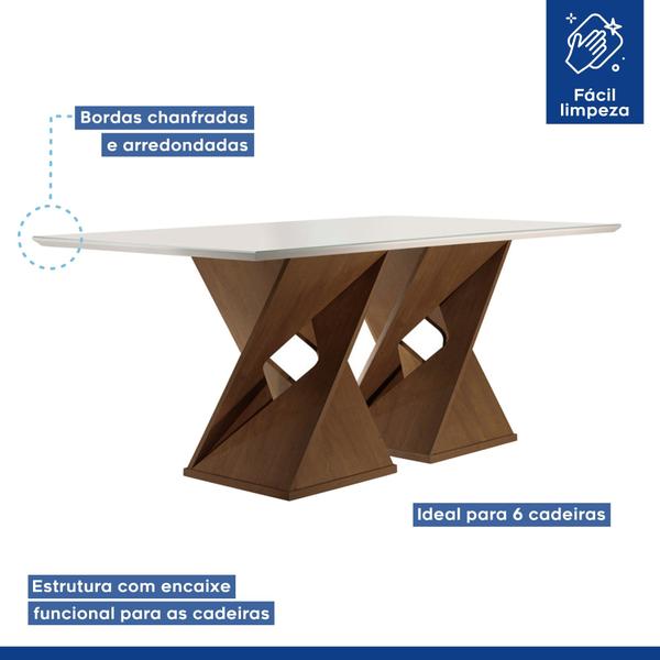 Imagem de Conjunto Mesa com Vidro e 8 Cadeiras 200cmx90cm Barcelona Yescasa