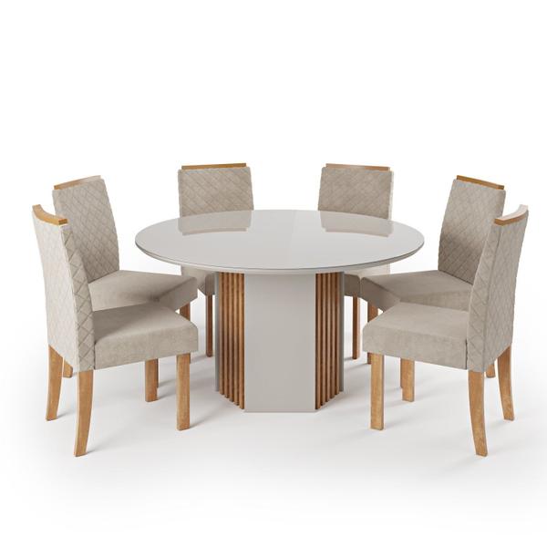 Imagem de Conjunto Mesa Cris 1360 Redonda Vidro 6 Cadeiras Elegance