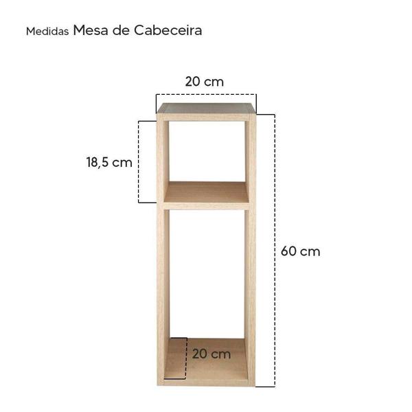 Imagem de Conjunto Mesa De Cabeceira Pequena 20x20x60cm Carvalho Quarto Sala