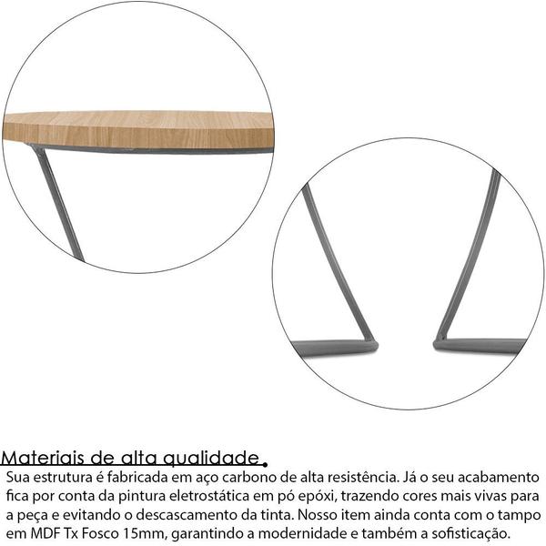 Imagem de Conjunto Mesa De Canto Industrial Dupla Lateral Perla Decoração Para Sala