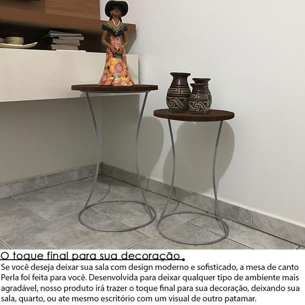 Imagem de Conjunto Mesa De Canto Industrial Dupla Lateral Perla Decoração Para Sala