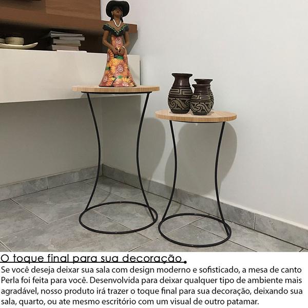 Imagem de Conjunto Mesa De Canto Industrial Dupla Lateral Perla Decoração Para Sala