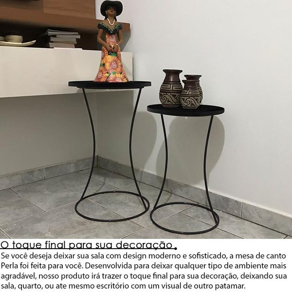 Imagem de Conjunto Mesa De Canto Industrial Dupla Lateral Perla Decoração Para Sala