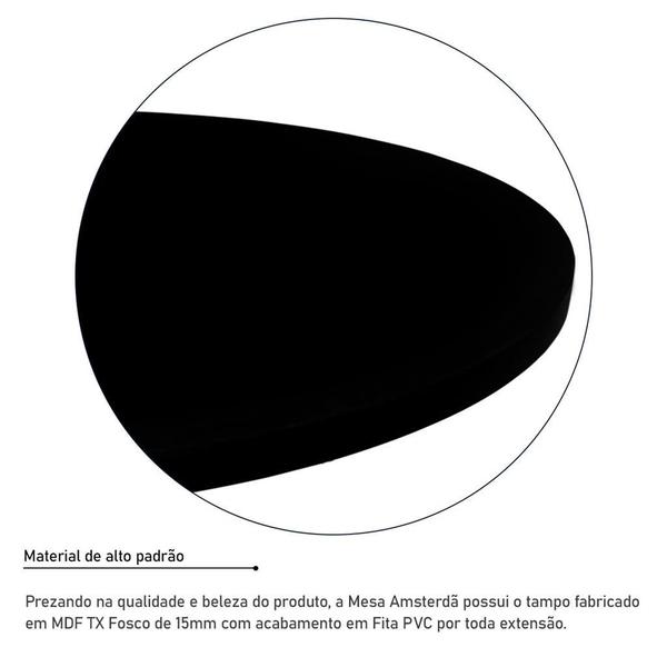 Imagem de Conjunto Mesa de Canto Lateral Amsterdã Dupla Redonda Preto e Preto