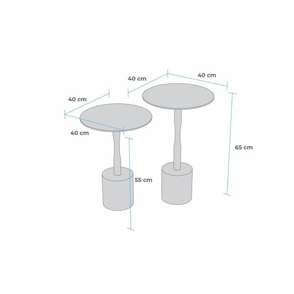 Imagem de Conjunto Mesa de Canto Parma 65cm X 40cm X 40cm Branco