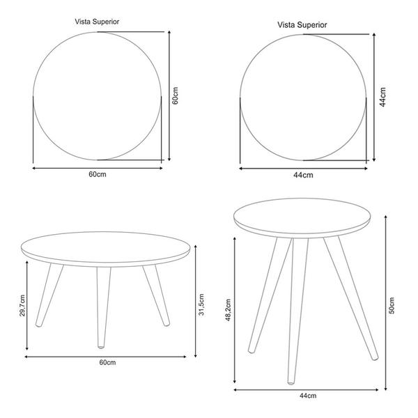 Imagem de Conjunto Mesa de Centro e Mesa Lateral Tailân Verde Pistache G26 - Gran Belo