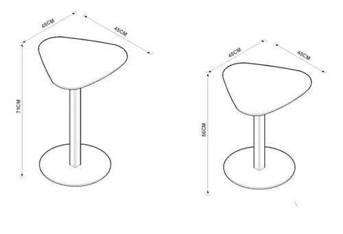 Imagem de Conjunto Mesa de Centro Lateral De Canto Decorativo MDF