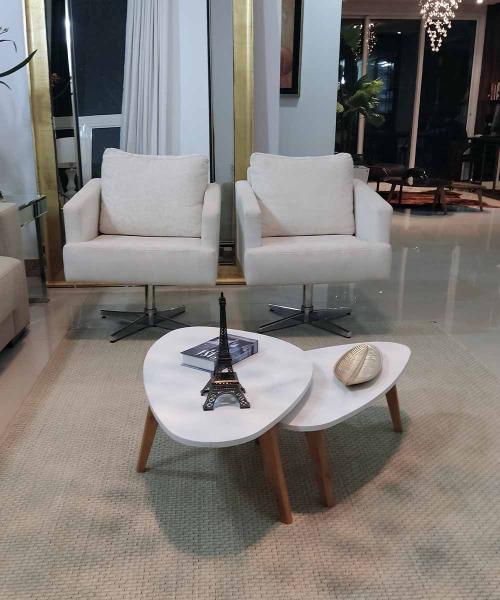 Imagem de Conjunto Mesa de Centro Orgânica Paris Off White