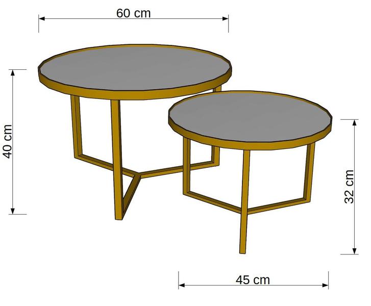 Imagem de Conjunto Mesa de Centro Redonda Dallas Amadeirado