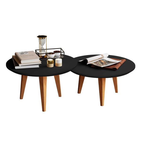 Imagem de Conjunto mesa de centro tesla - preto / legno