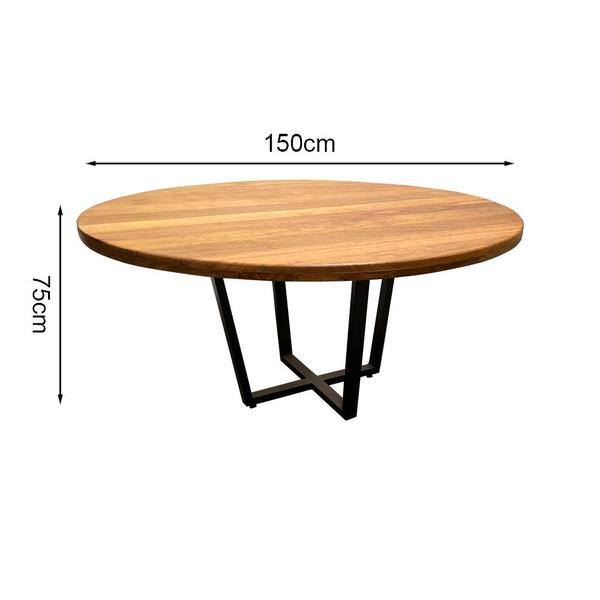 Imagem de Conjunto Mesa de Jantar 1,50 Industrial Redonda com 6 Cadeiras New Alegra Pretas