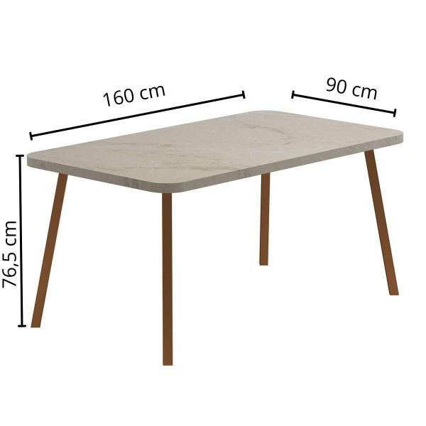 Imagem de Conjunto Mesa de Jantar 160cm + 6 Cadeiras Duo Estofada PR