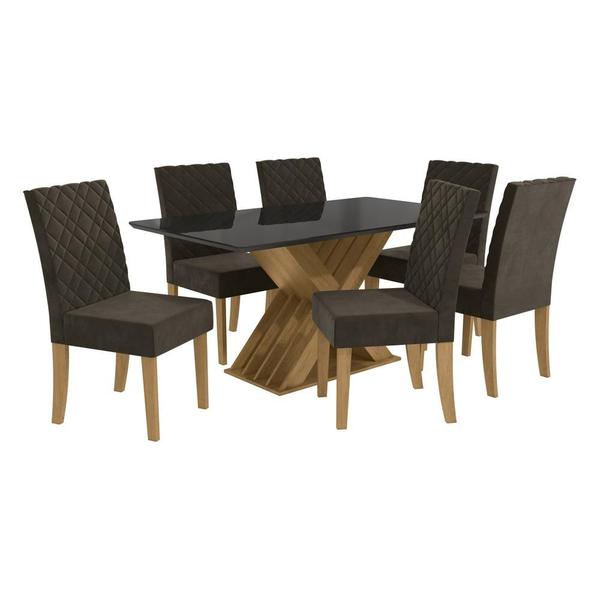 Imagem de Conjunto Mesa de Jantar 160cm com 6 Cadeiras Multimóveis CR50066