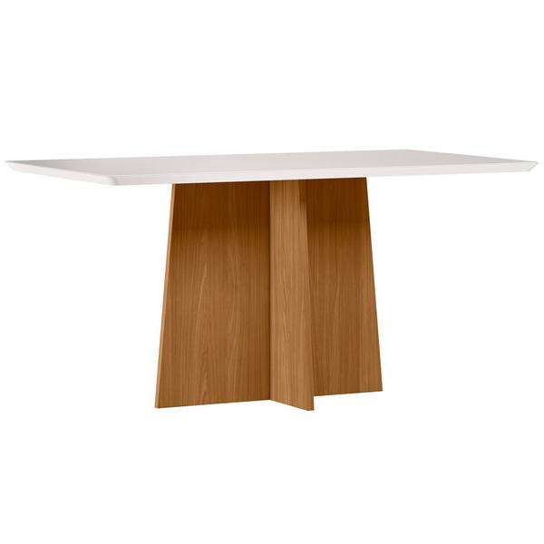 Imagem de Conjunto Mesa de Jantar 1,60m Anitta Tampo MDF com Vidro e 6 cadeiras Ana Ypê/Off White/Ja03 - New Ceval