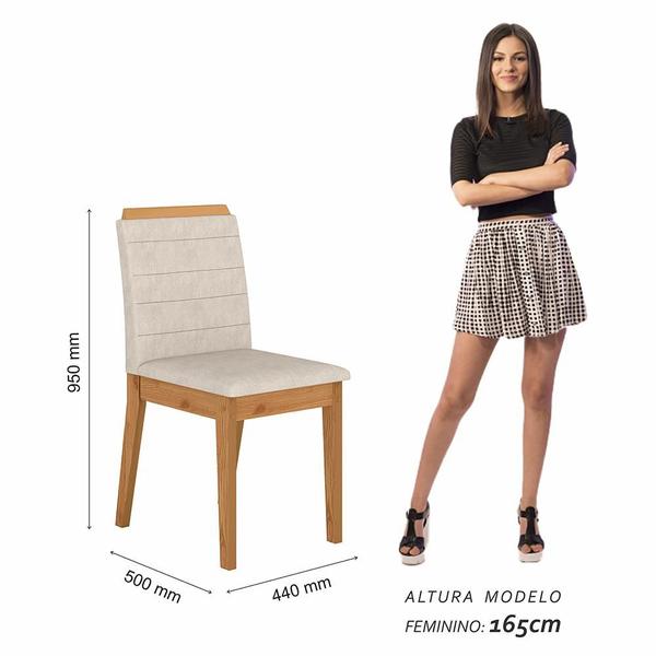 Imagem de Conjunto Mesa De Jantar 6 Cadeiras Nairóbi Cinam/off Whi/bege - Móveis Arapongas