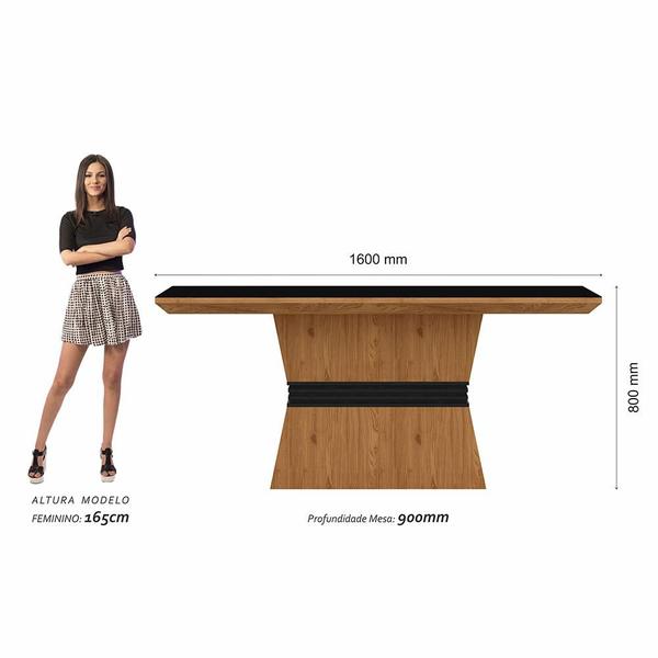 Imagem de Conjunto Mesa De Jantar 6 Cadeiras Nairóbi Cinamo/preto/cinza - Móveis Arapongas