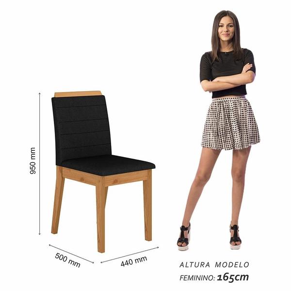 Imagem de Conjunto Mesa De Jantar 6 Cadeiras Nairóbi Cinamo/preto/preto - Móveis Arapongas