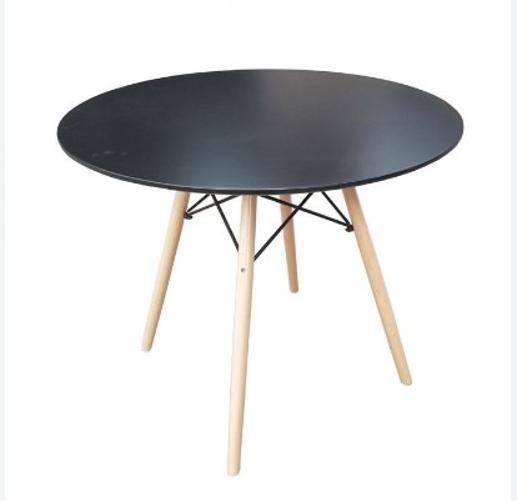 Imagem de Conjunto Mesa De Jantar 80Cm + 4 Cadeiras Eames Preto New