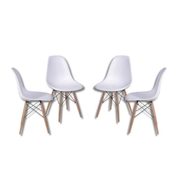 Imagem de Conjunto Mesa de Jantar Cone Redonda 90 cm Ébano + 4 Cadeiras Eames Dkr Wood