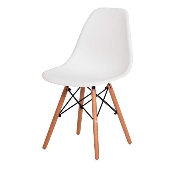 Imagem de Conjunto Mesa de Jantar Cone Redonda 90 cm Ébano + 4 Cadeiras Eames Dkr Wood