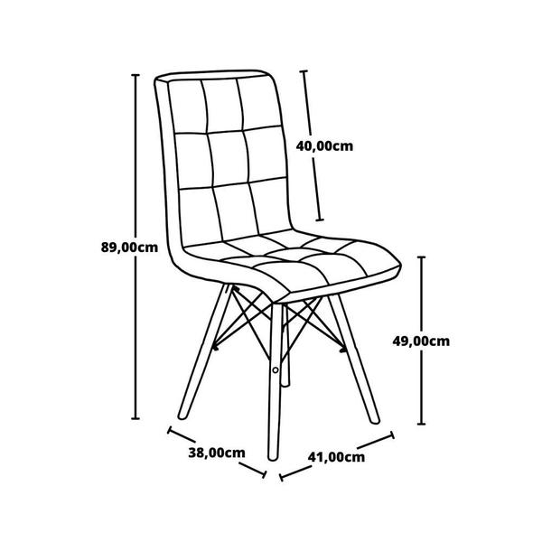 Imagem de Conjunto Mesa de Jantar Hairpin 130x80 Branca com 4 Cadeiras Eiffel Gomos - Preto