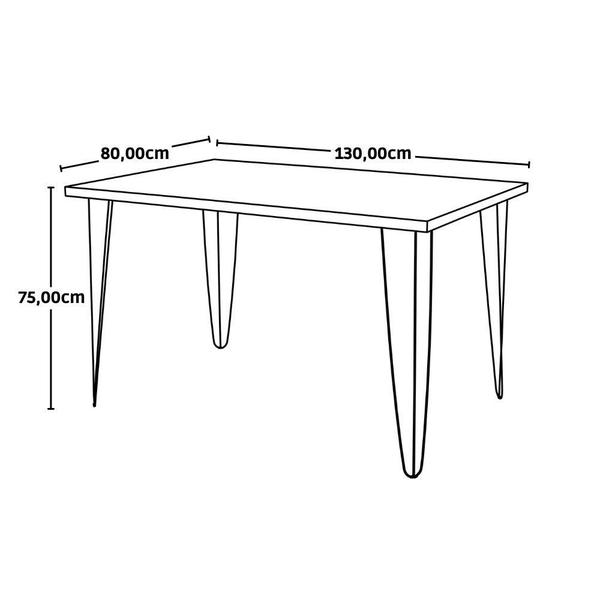 Imagem de Conjunto Mesa de Jantar Hairpin 130x80 Branca com 4 Cadeiras Eiffel Gomos - Vermelho